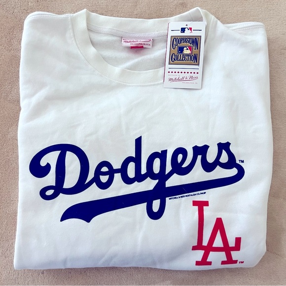 Men’s Mitchell & Ness MLB Crew Neck Sweater Los Angeles Dodgers 
White 
2XL - Picture 3 of 8